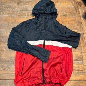SPACTIVE Colorblock Windbreaker Jacket Size Med Red/Black/White Nylon Outdoors